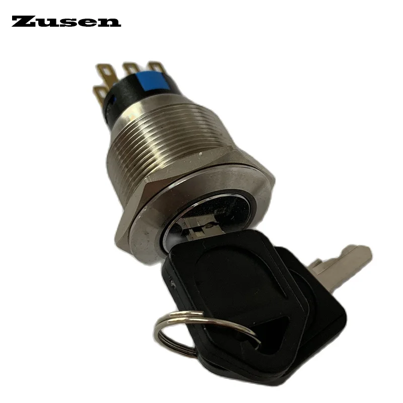 Zusen 19mm Metal Key Switch 2Positions/3Positions Fixed IP65(ZS19-11Y/21/S)