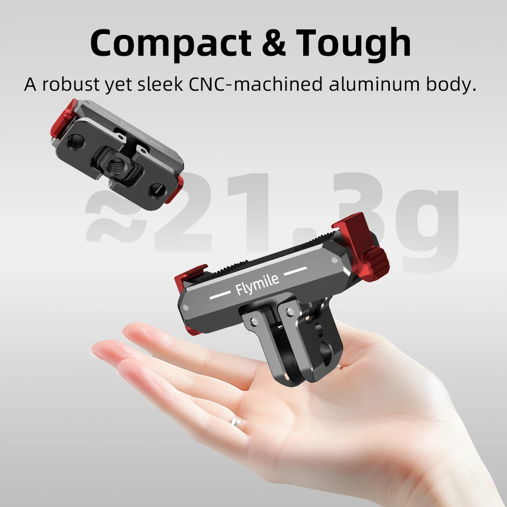 Магнитное быстросъемное крепление из алюминиевого сплава Flymile для DJI Osmo Nano/Action 6, основание адаптера, удлинительный кронштейн, наноаксессуары