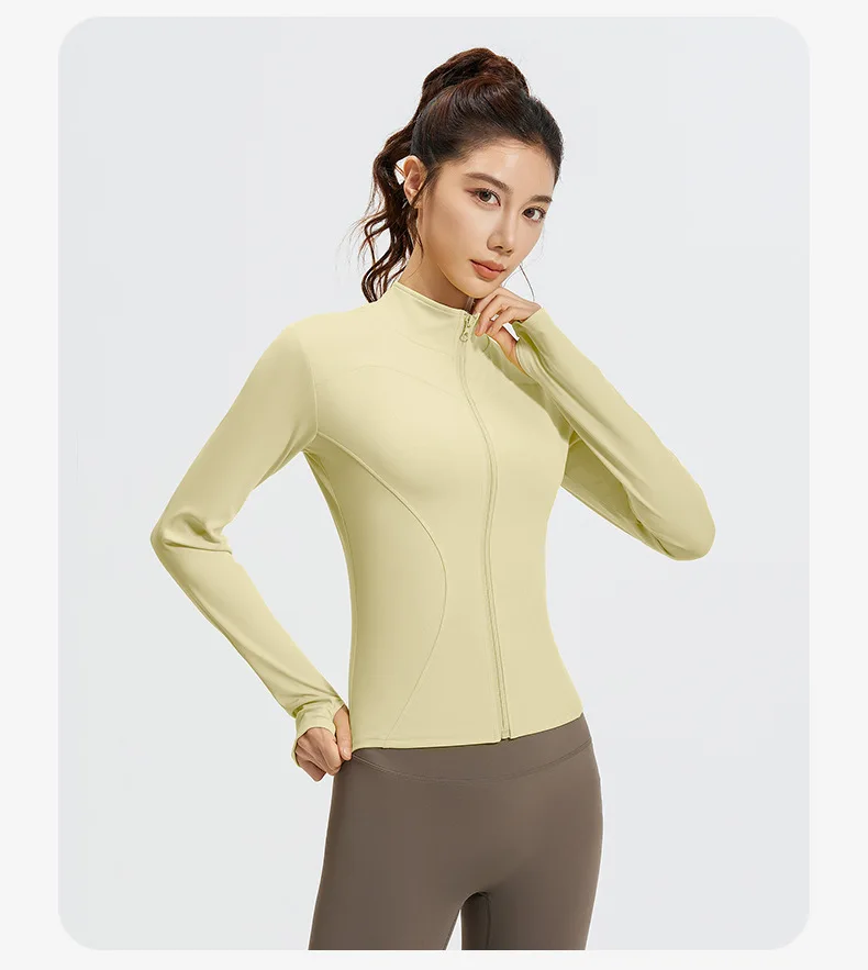 2026 Frühling Sommer Neue Yoga-Kleidung Windbreaker Damen Laufjacke Langarm Sweatshirt Sportjacken Damen Workout-Tops Activewear – Detail 22