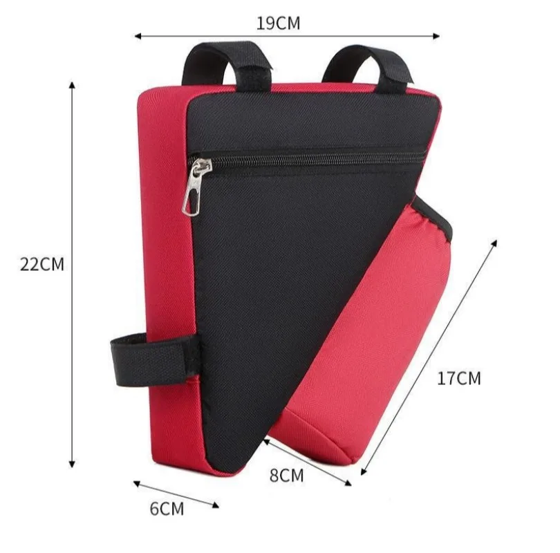 Bicycle Triangle Frame Bag Large Capacity Bike Top Tube Pouch Metal Zipper Wear‑Resistant Cycling Accessories For Road Bikes