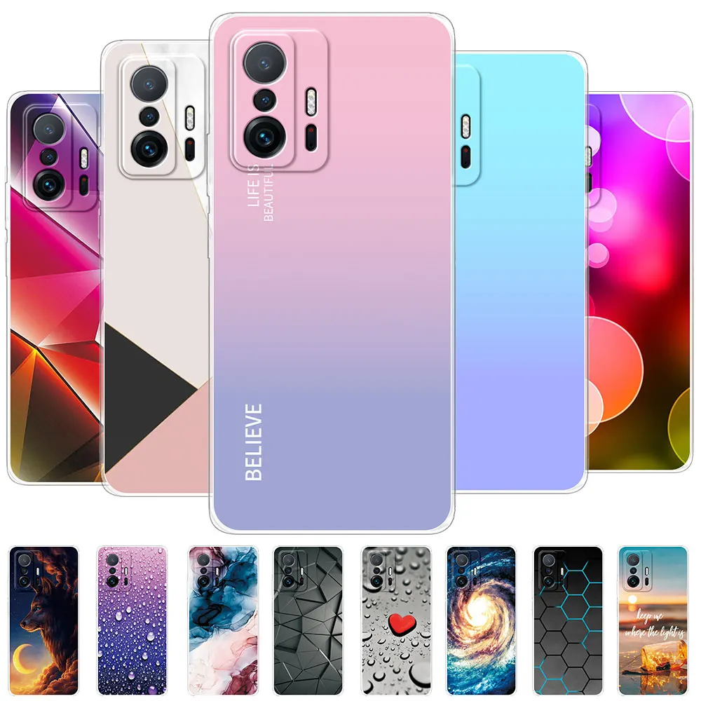 For Xiaomi Mi 11T Pro Case Soft Silicone Clear Cover For Xiaomi Mi11T Pro Bumper Marble Phone Case For Xiaomi Mi11T Pro Fundas