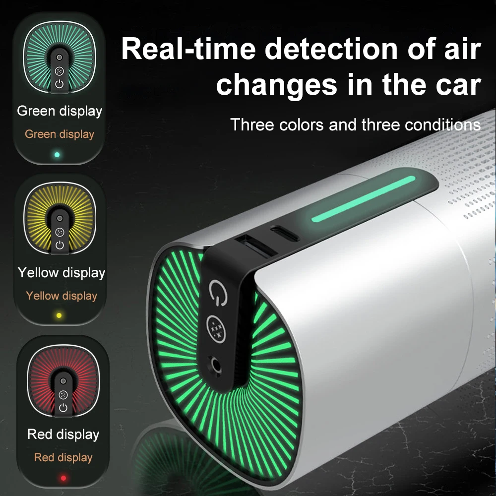 Car Air Purifier Intelligent Sky Star Dome Lamp Formaldehyde Removal Anion Smoke Detection Office Desktop Indoor USB Charging