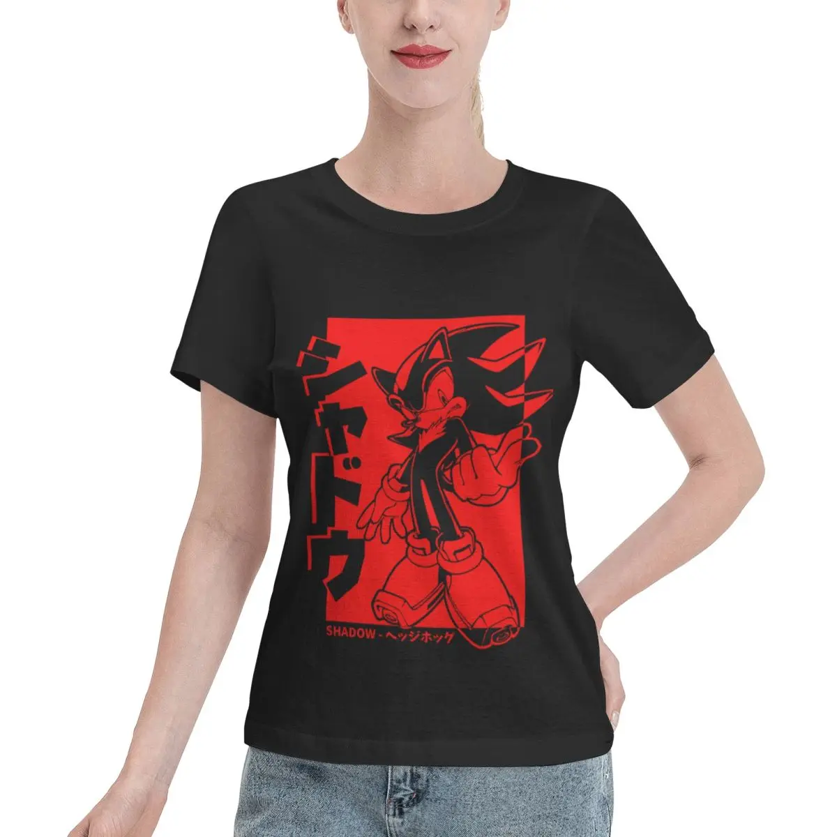 Discount Japanese Shadow The Hedgehog Women's T-shirt Modern Oversized Top