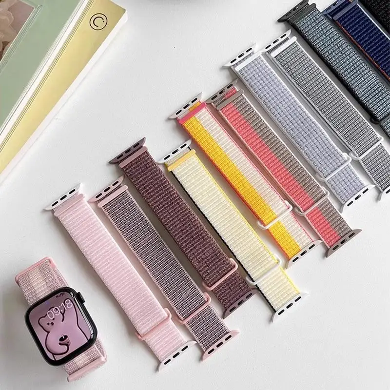 النايلون حلقة حزام ل سوار ساعة يد آبل الترا-2 49 مللي متر 44 مللي متر 45 مللي متر 41-40 مللي متر الرياضة فخر سوار iwatch العصابات Series10 9 8 se 7 6 5 4 3