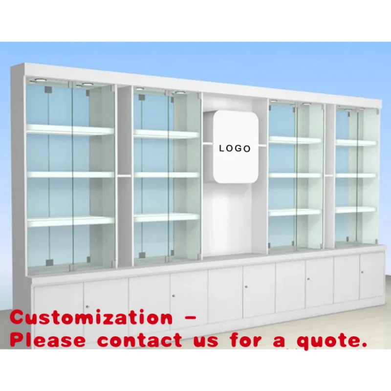 custom.Medical Store Display showcase and Pharmacy Shop Furniture Sale
