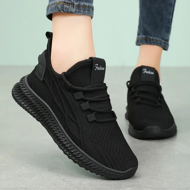 2024 Spring Fashion Sneakers Women\'s Shoes Mesh Yellow Women\'s Shoes Women\'s Lace-up Red Black Casual Shoes Breathable