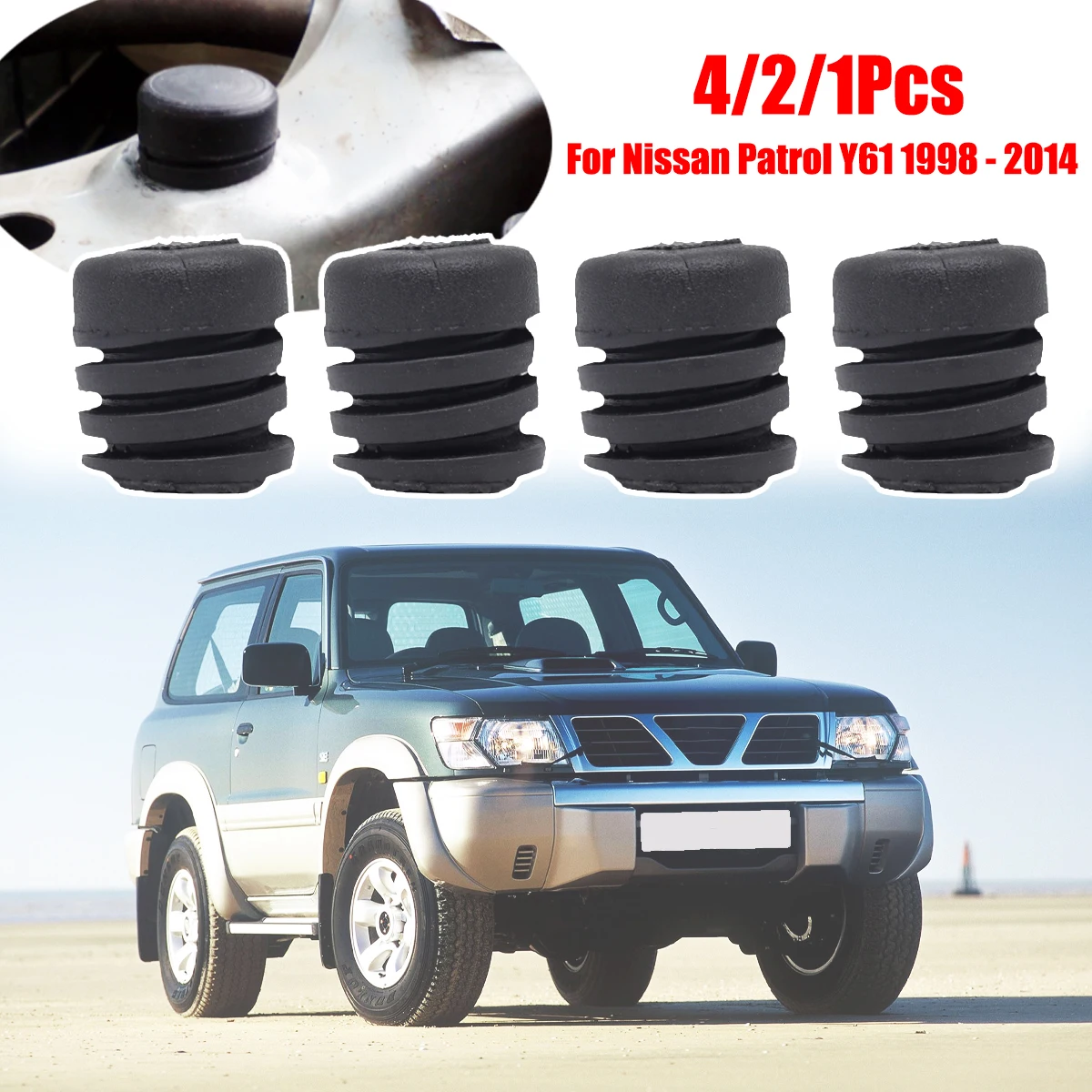 Car Bonnet Bumper Stopper Grommet Mount Sleeve Hood Cushion Insulator Rubber Buffer For Nissan Patrol Y61 1998 -2009 2012 2014