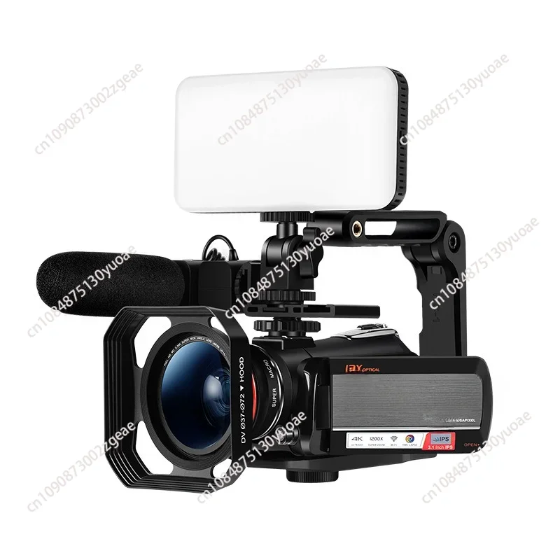 

4K Video Camera Live Stream YouTube Vlog Camcorder 12X Optical Zoom with LED Light