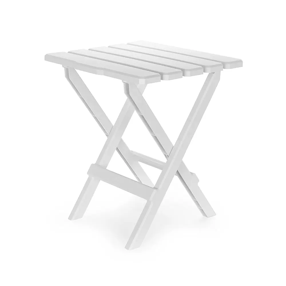 

51695 White Large Adironda Portable Outdoor Folding Side Table, Perfect For The Beach, Camping, Picnics, Cookouts And More,