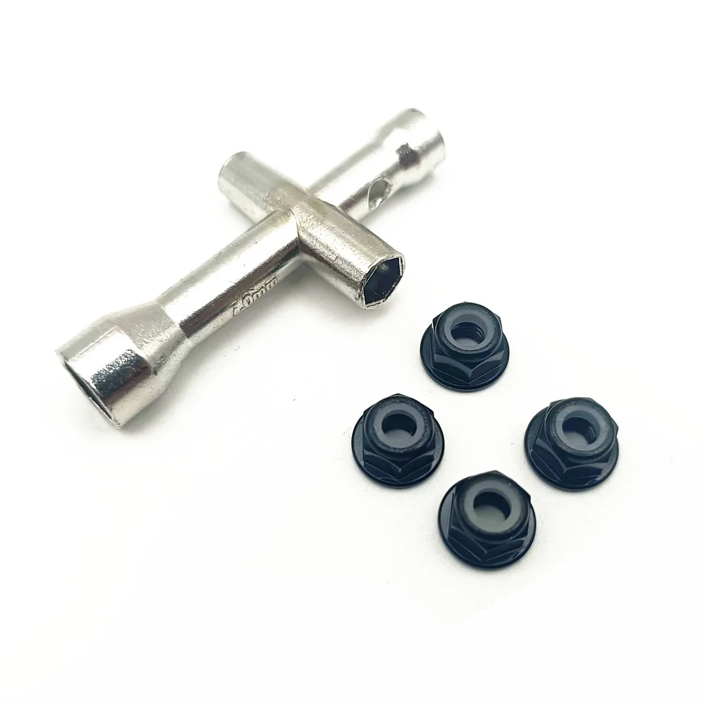 Rc Toys Accessory 4/5/5.5/7mm Cross Wrench Sleeve with M4 Nut for Spanner M4 RC HSP 80132 For Model Car Wheel Tool RC car