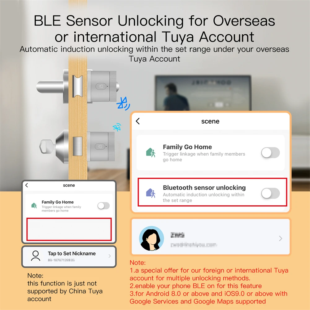 MOES Bluetooth Door Lock Bank-grade AES128 Bit TLS Encryption BLE Sensor Unlocking Tuya Smart APP Voice Control Alexa Google EU