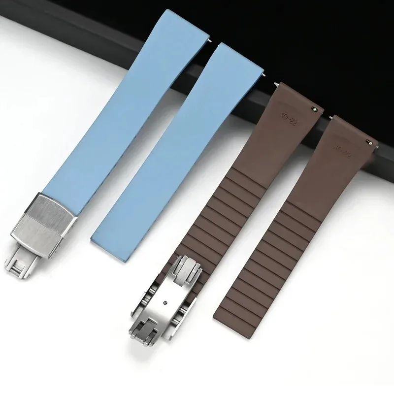 يصلح ل باتيك فيليب جنيف أوميغا Globemaster 18 19 20 21 22 مللي متر FKM ساعات مطاطية حزام مع مشبك نشر ساعة CTS