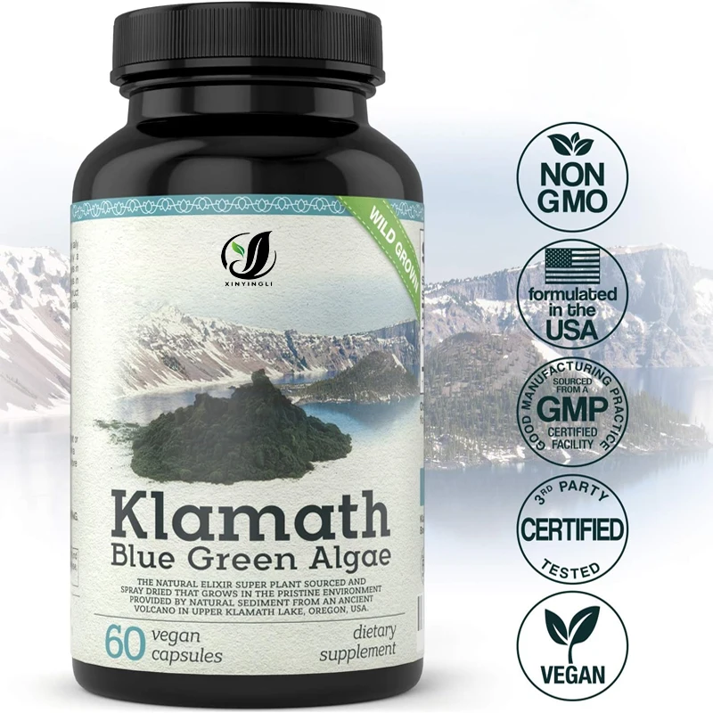 

Blue green algae, a super food rich in chlorophyll, from organic Lake Klamath, 500mg, 60 vegetarian capsules