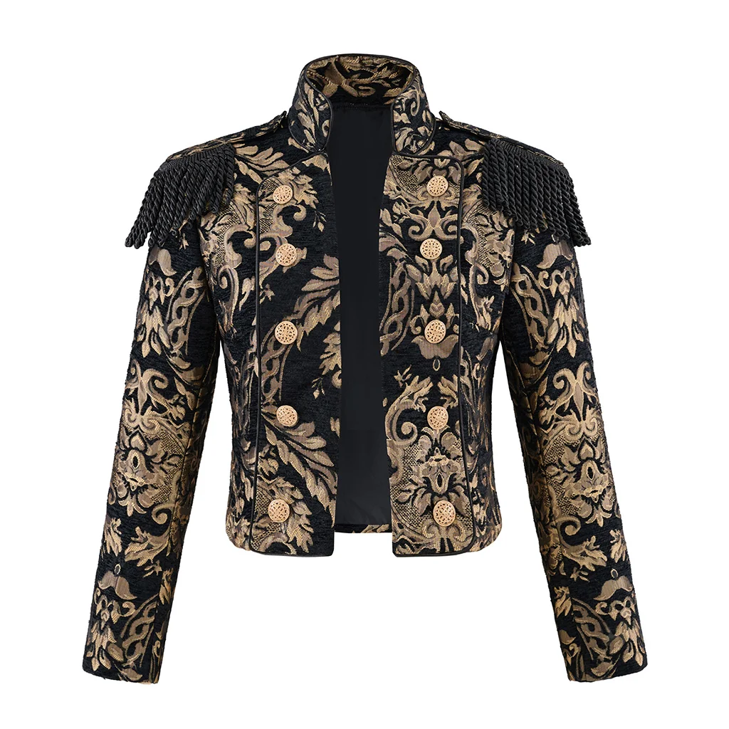 Chaqueta victoriana renacentista Steampunk para mujer Tudor reina Isabelina estilo Punk abrigo Colonial brocado prendas de vestir de Halloween
