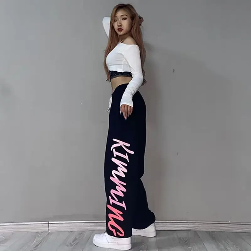 

Black Sweatpants Women Spring New Baggy Fashion Oversize Sports Pants Streetwear Jogger Trousers Female Street Hip Hop Trousers