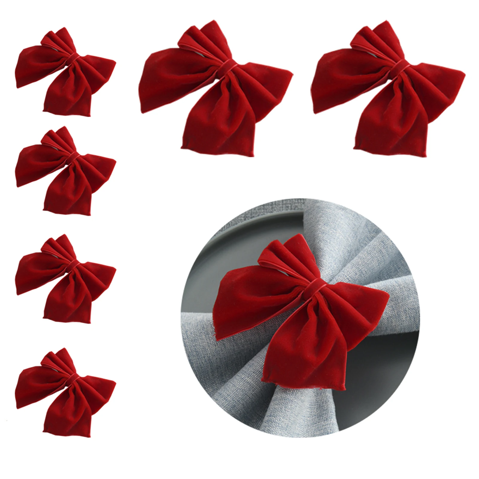 

Red Bow Napkin Holder 2024 Merry Christmas Gift Decoration Xmas Navidad Party Home Table Ornaments