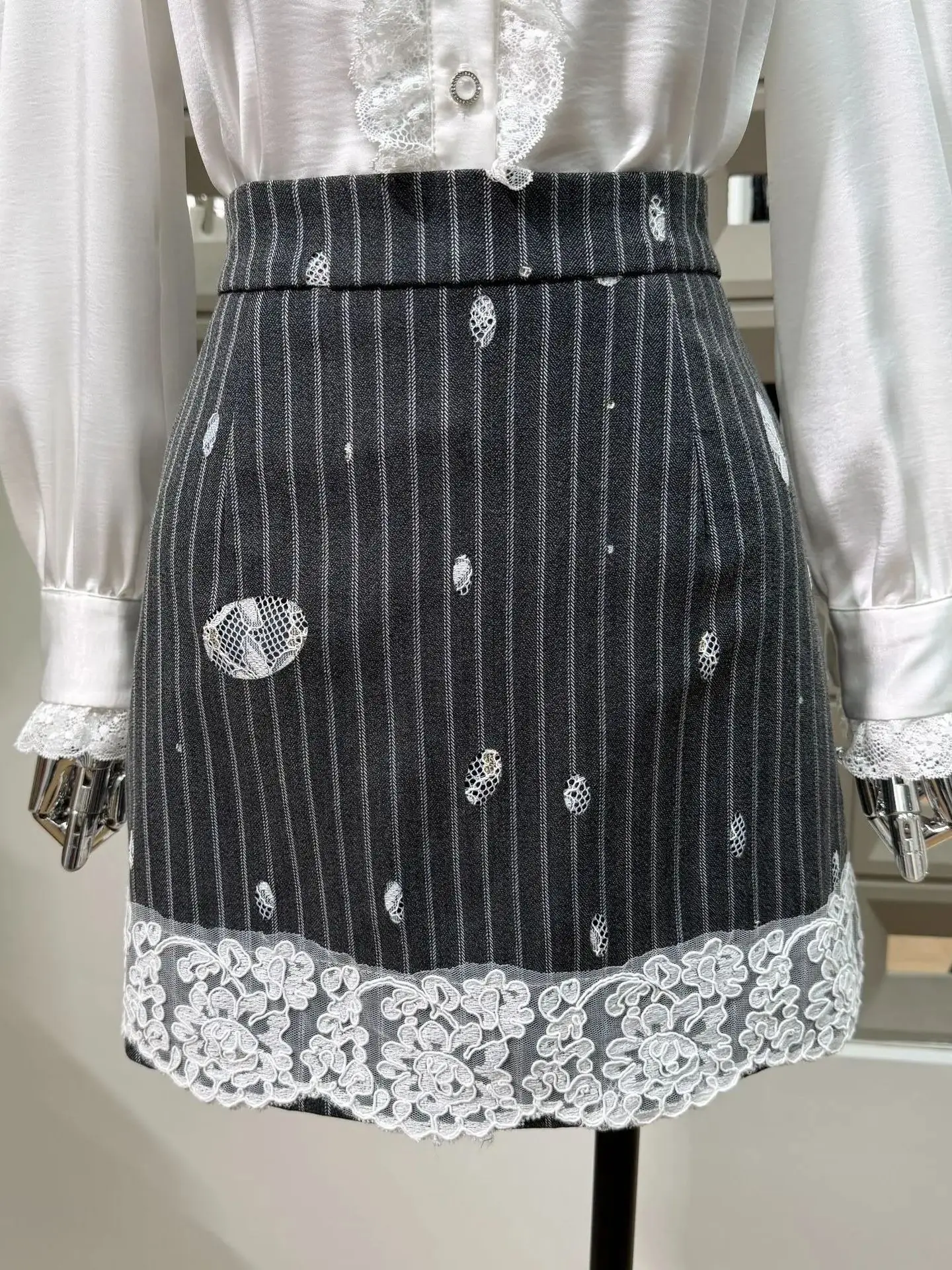 Hot New Autumn Winter Fashion Style Women Two-Piece Set V-Neck Lace Evening Gown Christmas Party Dress Midi Suit Skirt Coat Belt