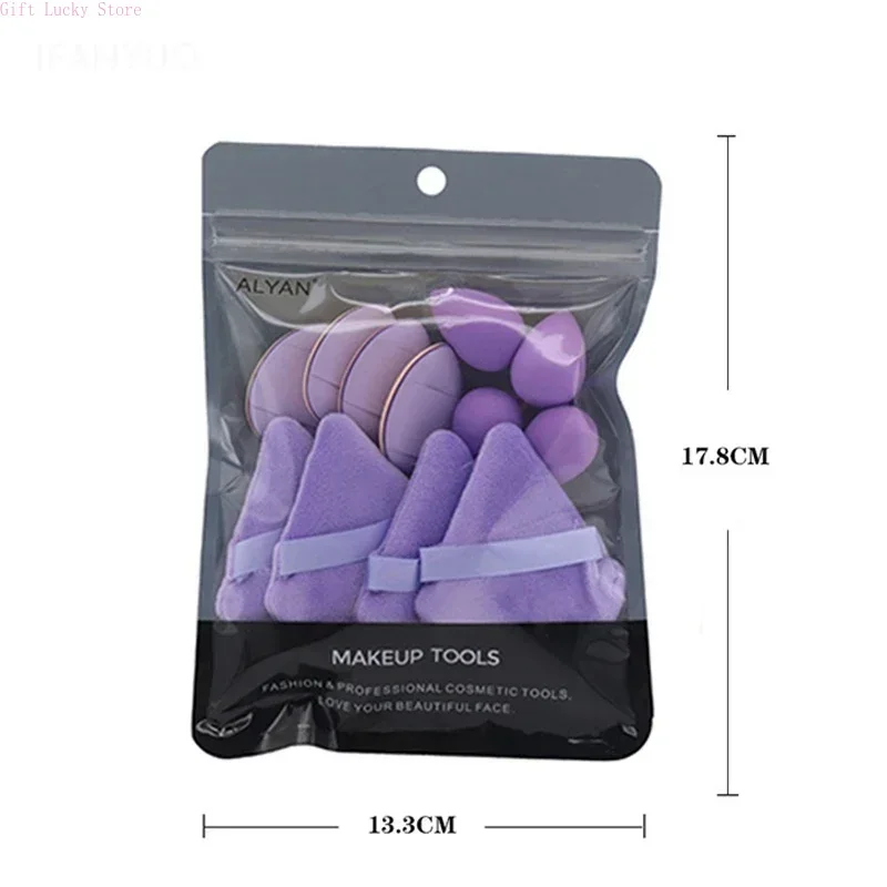 Ensemble de bouffantes cosmétiques multicolores, poudre de fond de teint douce, éponge de maquillage, œuf rose violet, outils de maquillage, accessoires, vente en gros, 12 pièces