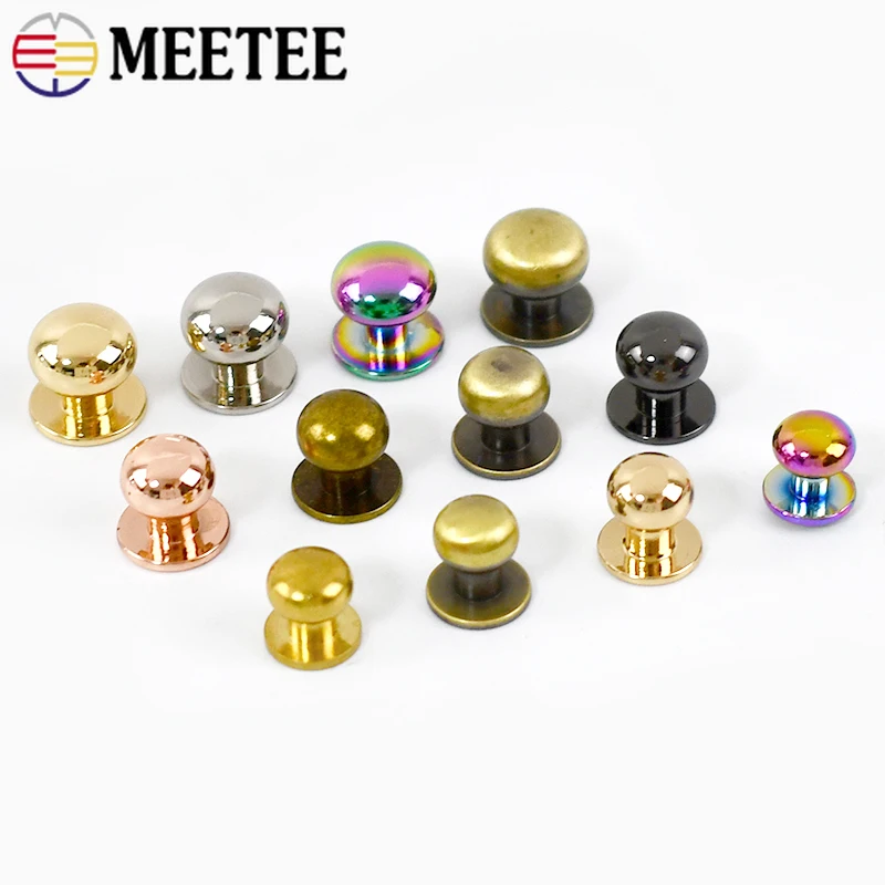 20Pcs 4-12mm Metal Rivet Buckles Nail Bag Belt Clothes Fastner Clasp Decorative Studs Screw Button DIY Leather Craft Accessories