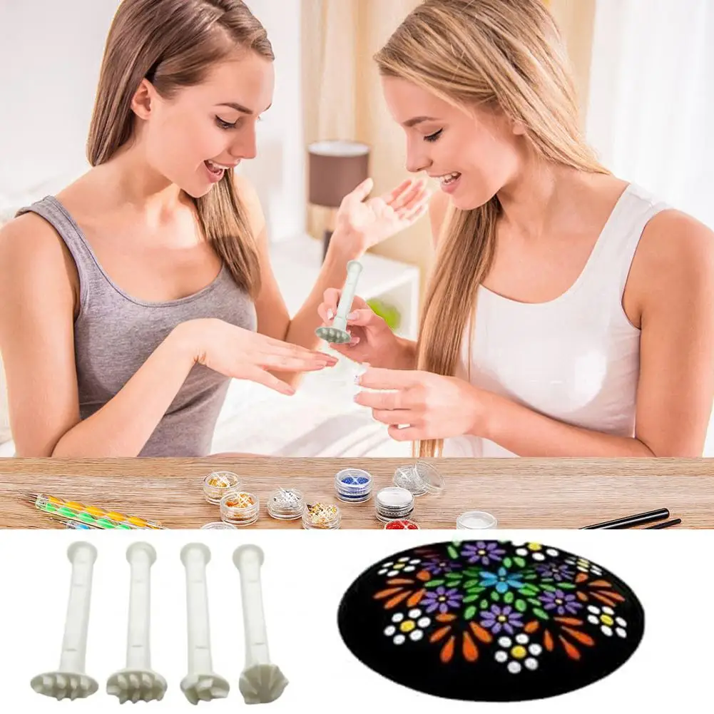 Set di strumenti per punteggiare per nail art Strumenti per timbratura per nail art Set di strumenti per punteggiare floreali floreali per timbratura di graffiti fai da te per principianti