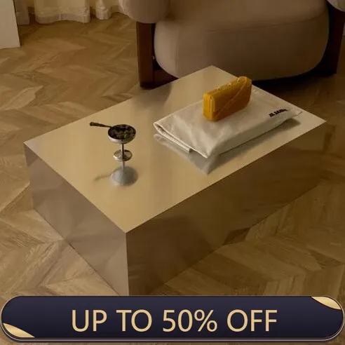 AG-Moder Art Deco Stainless Steel Rectangle Side Table For Living Room Home Decor@