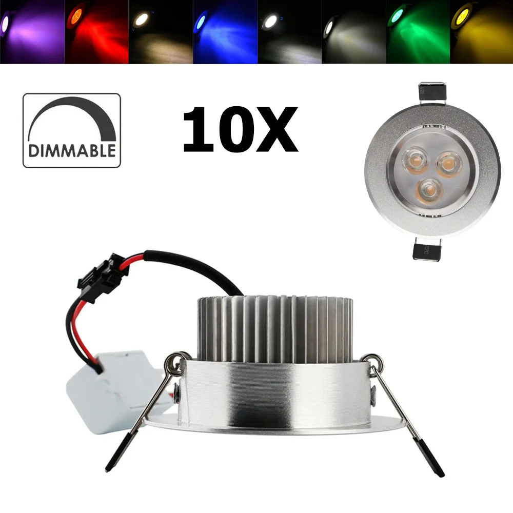 

10X 3W LED Downlight With Driver Recessed Decoration Brightest Lamps Spotlights Room Lights Lamp Home Downlights Round Light