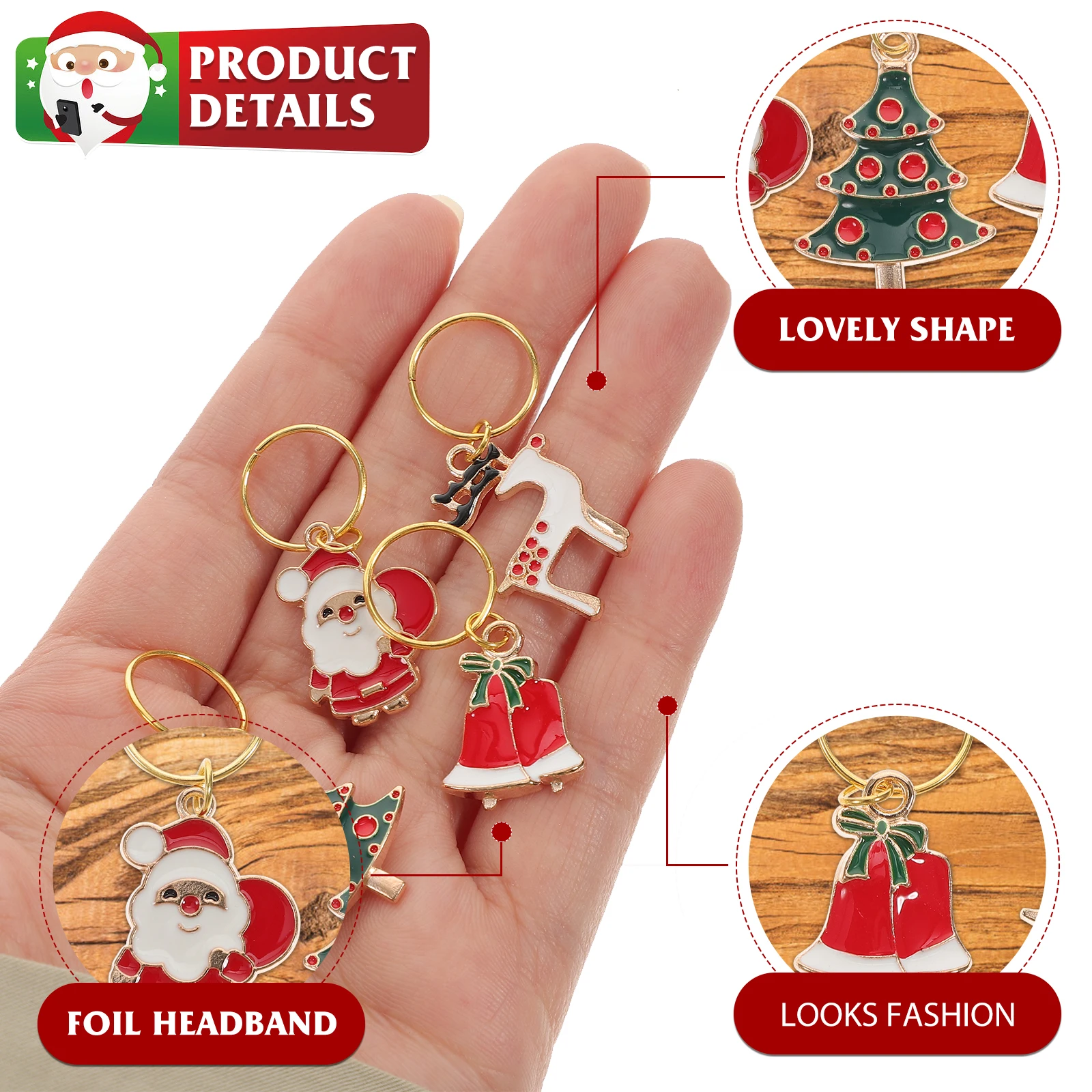 

6 Pcs Label Wine Glass Marker Christmas Glasses Party Favors Alloy Adorable Ring