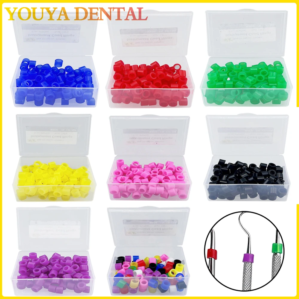 

100Pcs/bag Dental Silicone Instrument Color Code Rings Small Type Autoclavable Optional Color Dental Color Silicone Code Ring