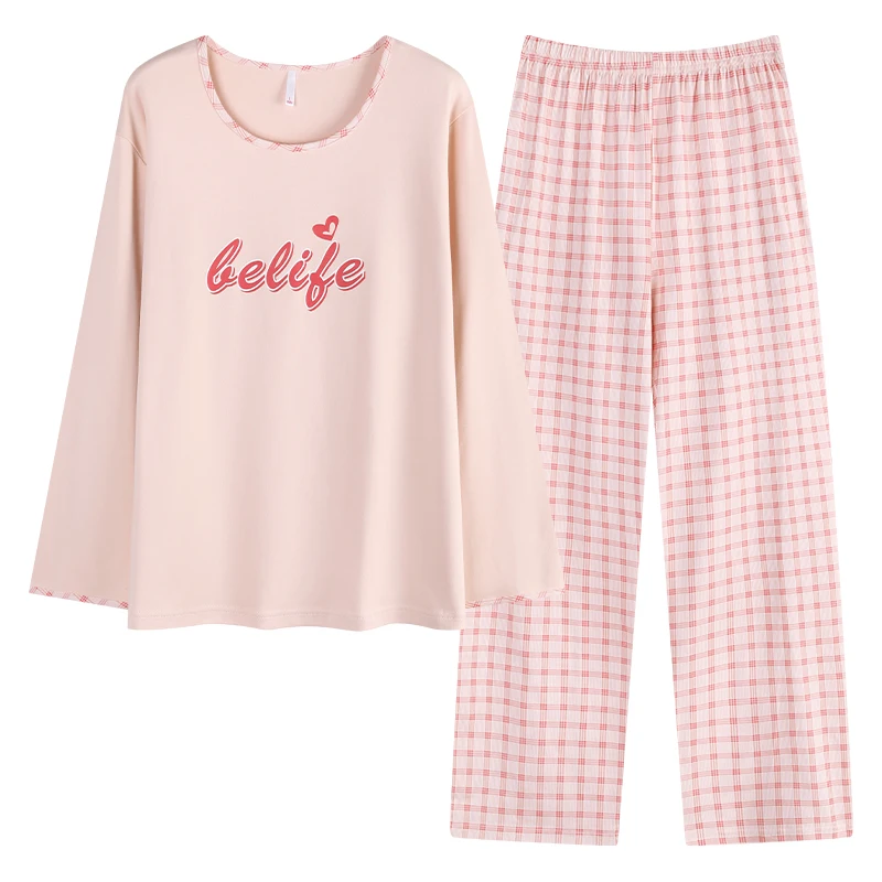 

Spring and Autumn Casual Style Women Pajamas Set 100% Cotton Long Sleeve Pijama