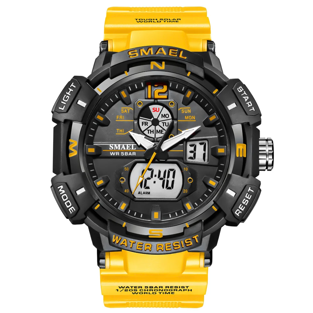 

Top Brand Men Military Sports Watches 50M Waterproof Dual Display Quartz Watch Chronogra