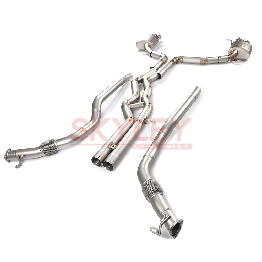 Valved Sport Exhaust System Auto Parts for Audi C8 4.0T 2019-2024 Catback Exhaust System Exhaust Control Valve