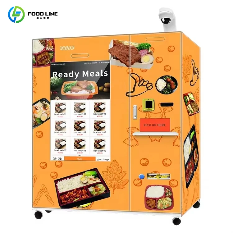Fast Food Vending Machine 49-inch Touch Screen Refridgerated Fast Food Box Lunch Vending Machine  touchscreen