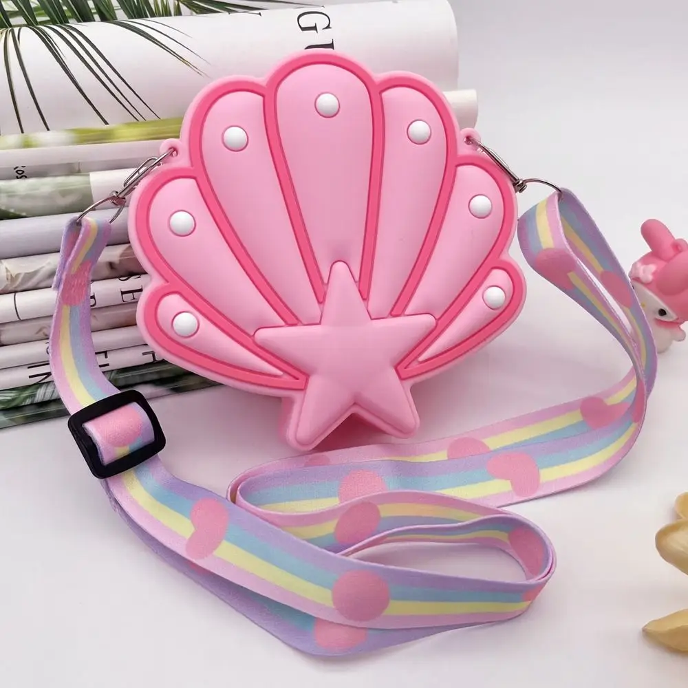 Water-proof Silicone Shell Bags Soft Adjustable Strap Seashell Crossbody Pouch Adequate Capacity Children Gift