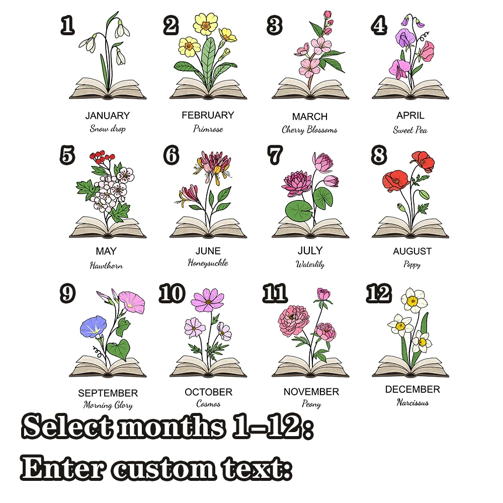 1 قطعة إشارة مرجعية اسم مع زهرة الشهر ، إشارة مرجعية مخصصة من الجلد لشهر زهرة الشهر ، إشارة مرجعية مغناطيسية شخصية ، هدية عيد ميلاد لمحبي الكتب