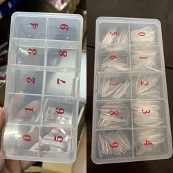 10 Grids Transparent Rectangle Acrylic Nail Tip Organizer Nail Rhinestone Jewelry Manicure Accessories Container Case Nail Tools