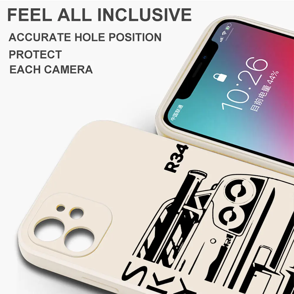 JDM Dream Car Shell Square Liquid Case for Samsung Galaxy S23 Ultra 5G S21 Plus S24 Ultra S20 FE S22 S22 Plus Silicone Cover
