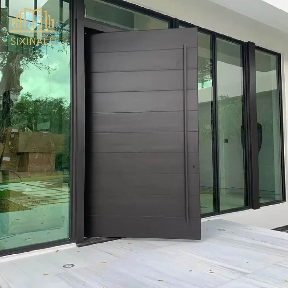 Sixinalu Pivot Casement Doors Home Luxury Design Aluminum Profile Aolly Exterior Entrance Door Security Front Modern Entry Doors