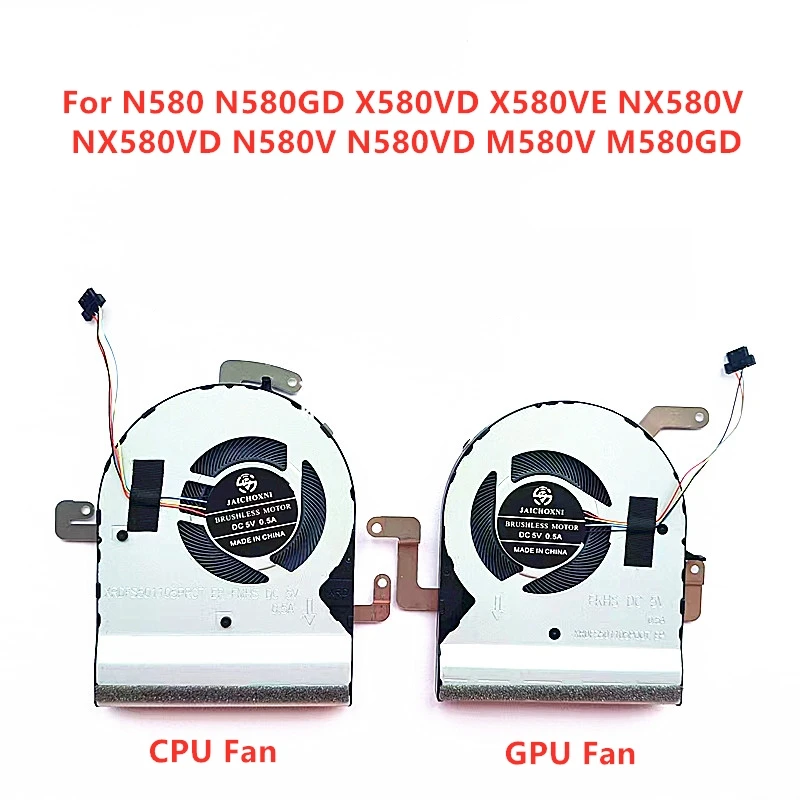 Brand New Laptop CPU Cooling Fan For Asus N580 N580GD X580VD X580VE NX580V NX580VD N580V N580VD M580V M580GD FJNK FJNL