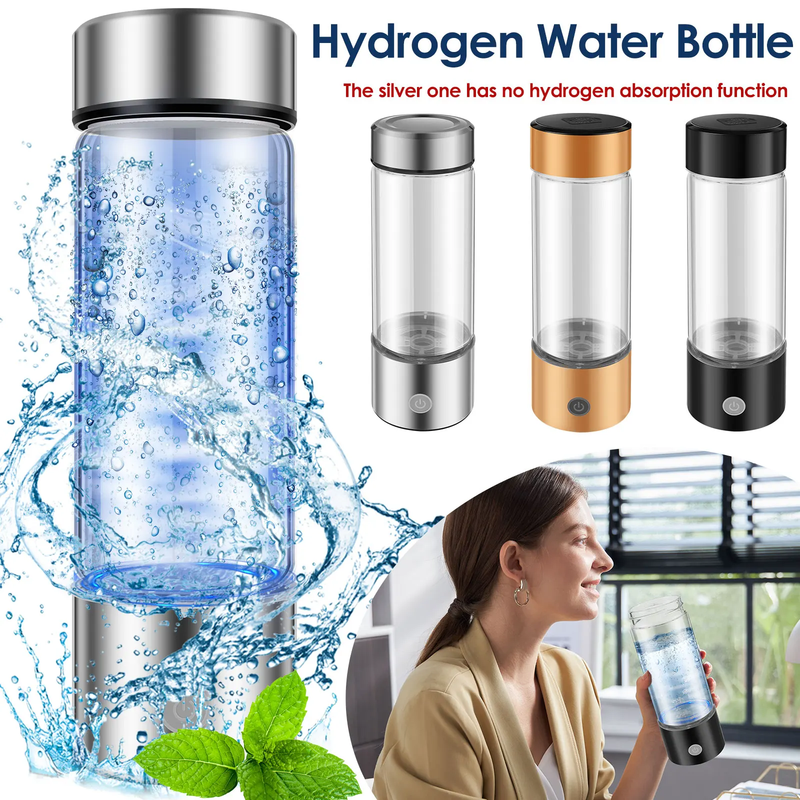 

Hydrogen Water Bottle Portable Hydrogen Water Cup 700mAh Rechargeable Hydrogen Water Ionizer Bottle Electrolytic Hydrogen Water