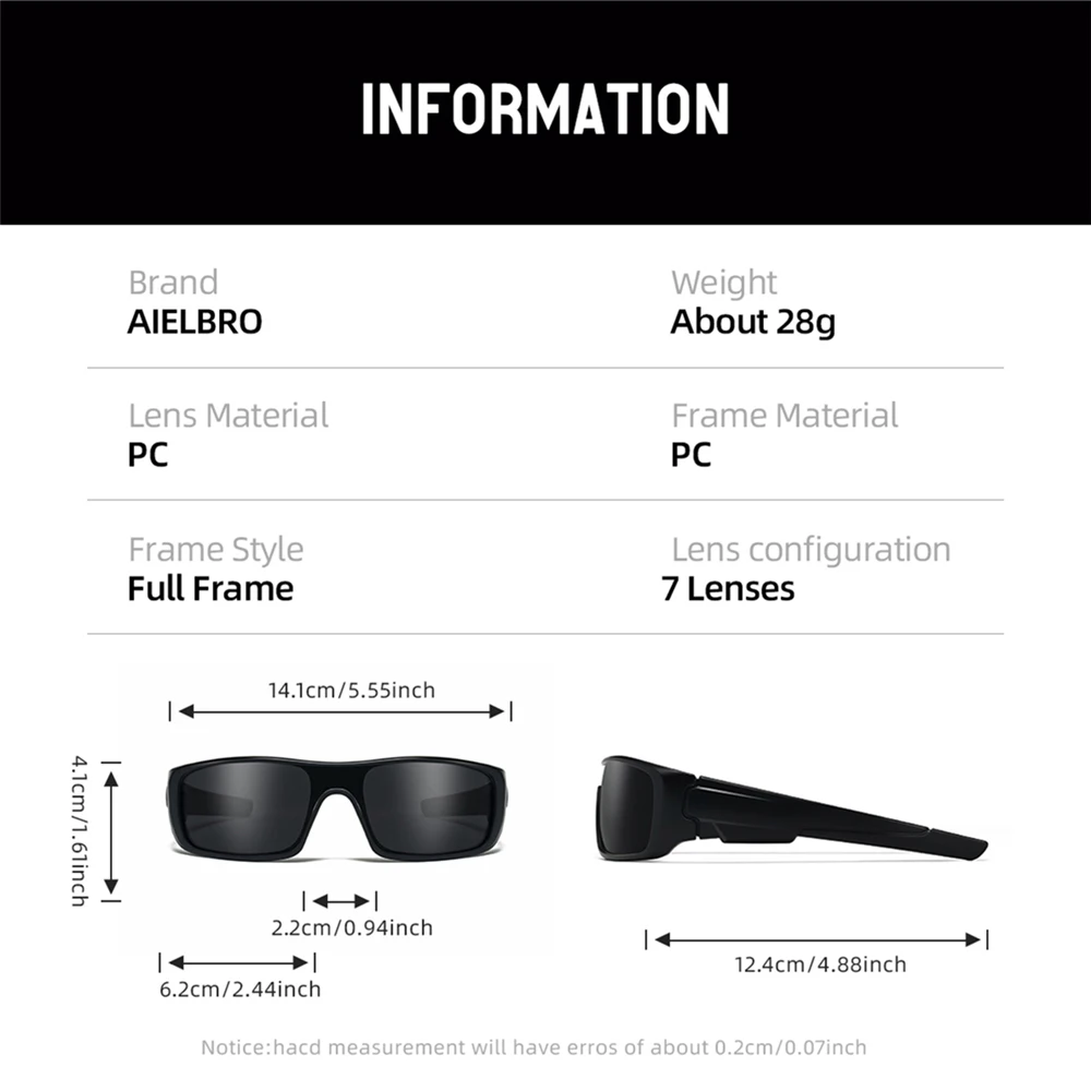 Fahrradbrille, UV400-Sonnenschutz, Fahrrad-Sonnenbrille, verstellbar, leicht, großer Rahmen für Männer und Frauen – Detail 3
