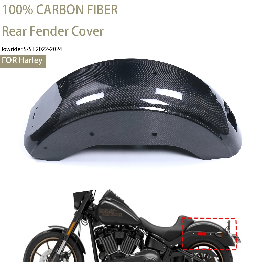

For Harley Davidson lowrider S/ST 2022-2024 Carbon Fiber Rear Fender Cover Motorcycle Accessory Mudguard Wheel Hugger Protector
