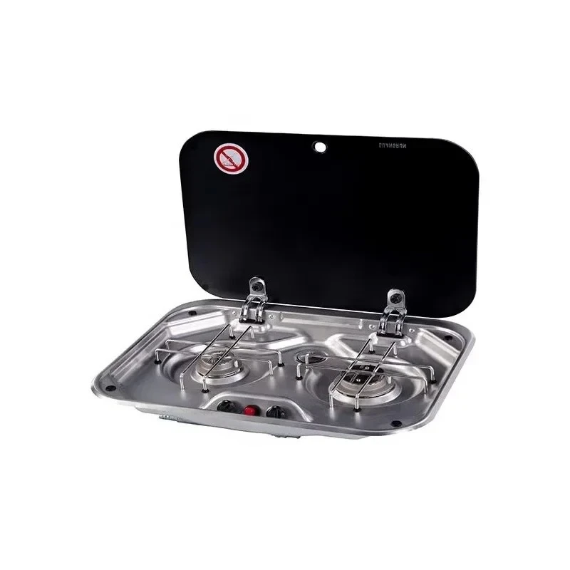 Burner camping kitchen cookware gas stove portable mini stainless steel RV gas stove 2