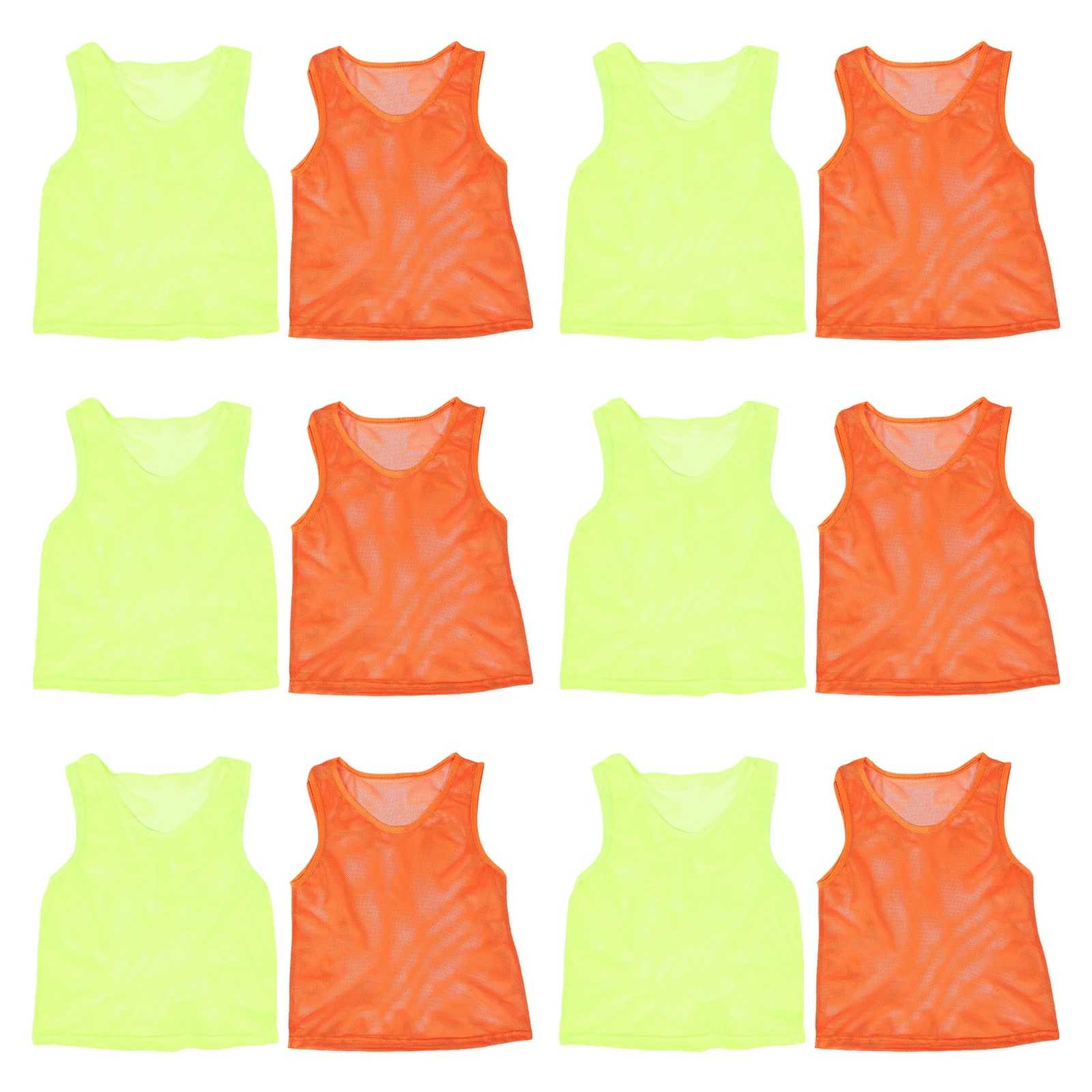 12 قطعة من سترات تدريب فريق كرة القدم للشباب للأطفال بدون أكمام قابلة للتنفس، معدات ممارسة كرة السلة وكرة القدم