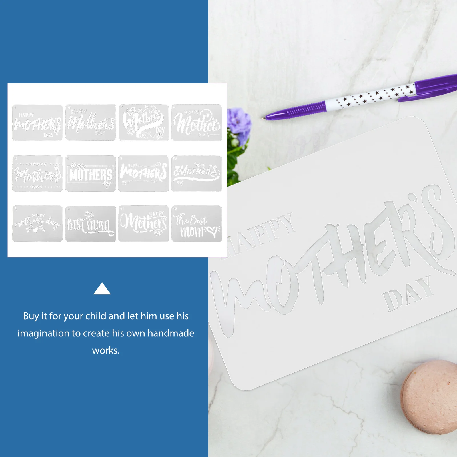 

12Pcs Plastic Letter Stencils for Painting Template Set DIY Drawing Tools for Creative Art Projects