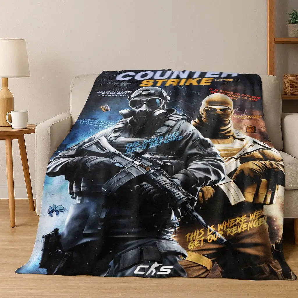 26 Style CS GO Game Counter Strike Gamer Flannel Blanket,Warm and Cozy Soft Throw Blanket for Home Bedroom Bed Sofa Cover Gift
