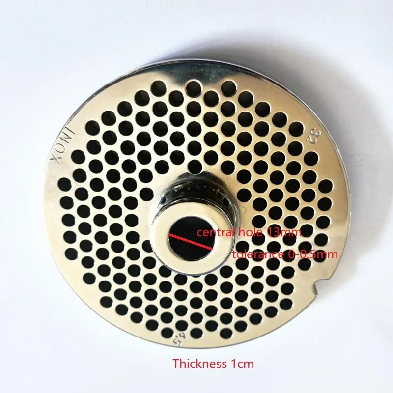 #32 Meat Grinder Parts 4.5mm Convex Stainless Steel Grate Round Plate 99mm Diameter 1cm Thickness