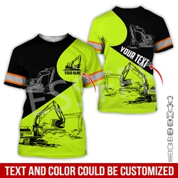 Custom Name Cosplay Crane Heavy Equipment Operator Worker Excavator Retro Harajuku 3DPrint Streetwear T-Shirts Short Sleeves X1