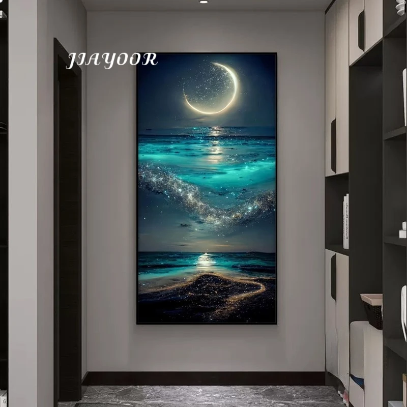 Flowing Water Brings Wealth Waves Entrances LED Decorations Home Decor Living Room Bedroo Corridor End Hanging Mural Lamp