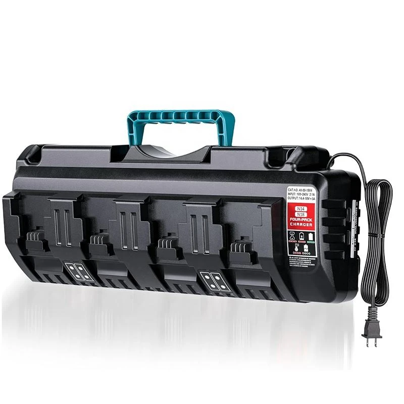 VICTPOWER Super Charger Station 4 Port for Milwaukees M-18s 18V Battery, Wall Mount Multiple Charger Fast Charging with 2 USB