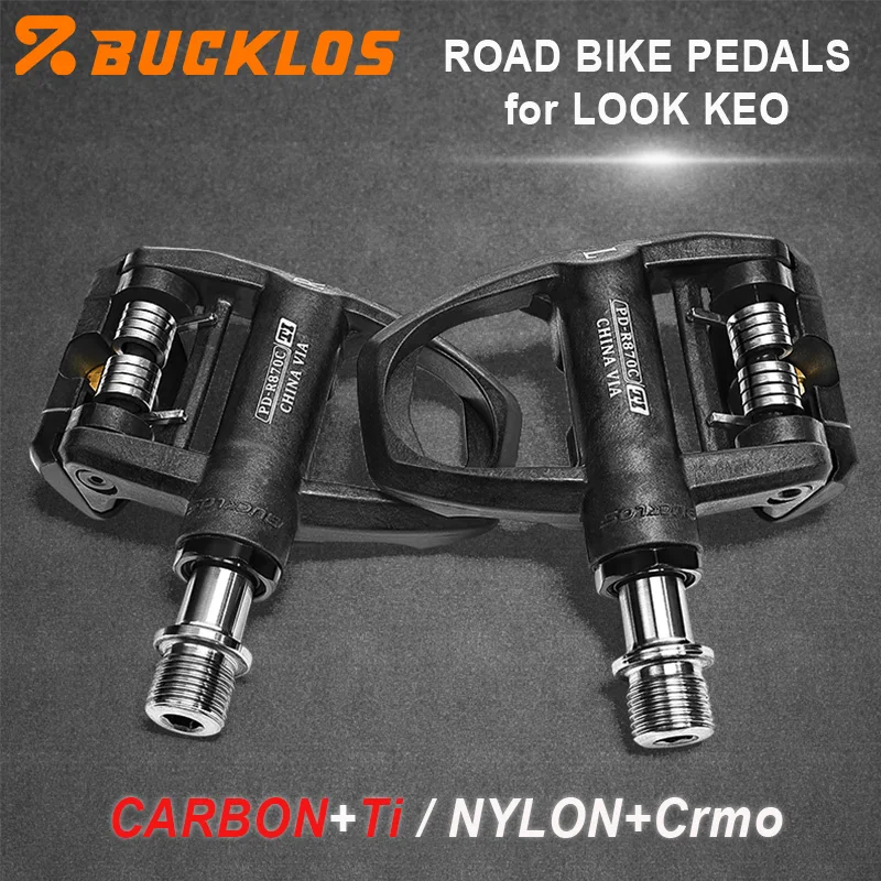

BUCKLOS Carbon Nylon Pedal for Keo Road Bike Ultra Light Bearings Clipless Self-Locking Bicycle Professional Pedals Cycling Part